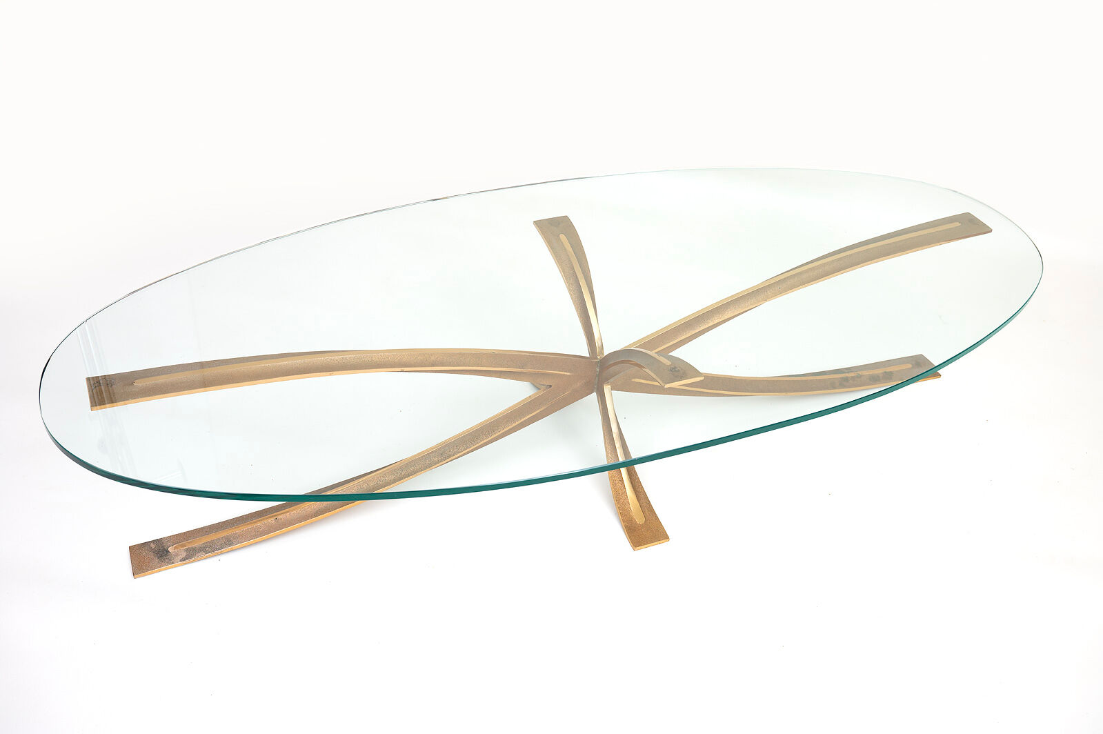 Michel Mangematin bronze coffee table, France 1960s