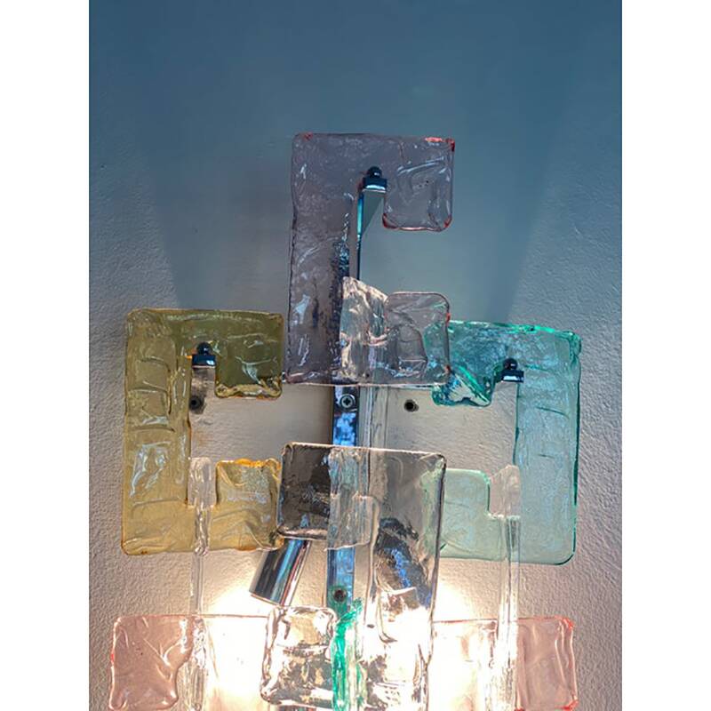 Contemporary Multicolors “Handmade C” Wall Sconce in Venini Style