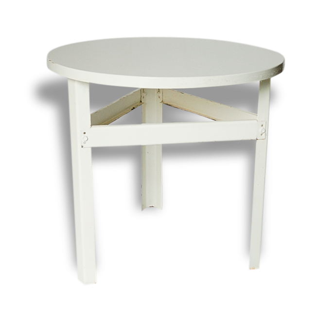 Table basse industrielle en tôle et en bois multiplis peints