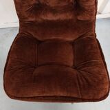 Set of 6 chrome velvet bucket chairs from the 70s