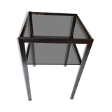 Small side table smoked glass and chrome 1970