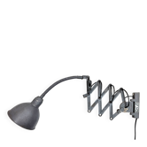 Lampe murale à ciseaux à col de cygne industriel gris d'Elektroinstala, années 1960.