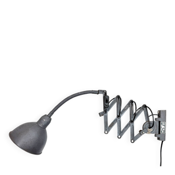 Grey Industrial Gooseneck Scissor Wall Lamp from Elektroinstala, 1960s