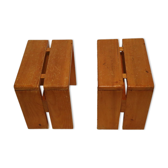 Pair of Charlotte Perriand stools for Les Arcs 1960