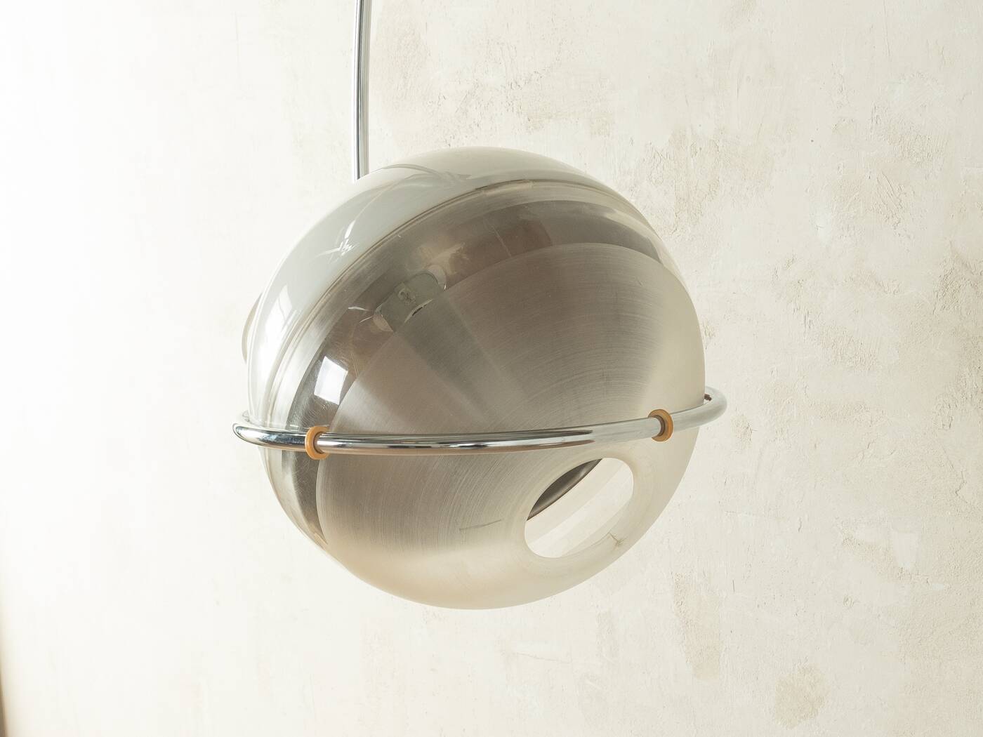 1960s FOCUS arc lamp, Fabio Lenci, Guzzini, vintage