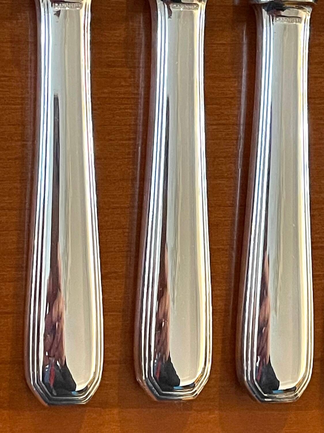 Christofle America 6 entremet, cheese, and dessert knives, 19.5 cm, superb