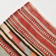 Tapis Kilim fait main rayé rose blush et marron, 131x196 cm