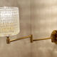 Pair of vintage scandinavian wall lamps 60 years white brass opaline