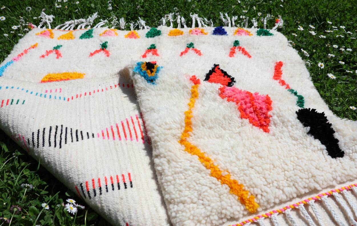 Tapis berbère Azilal en laine – Pièce unique