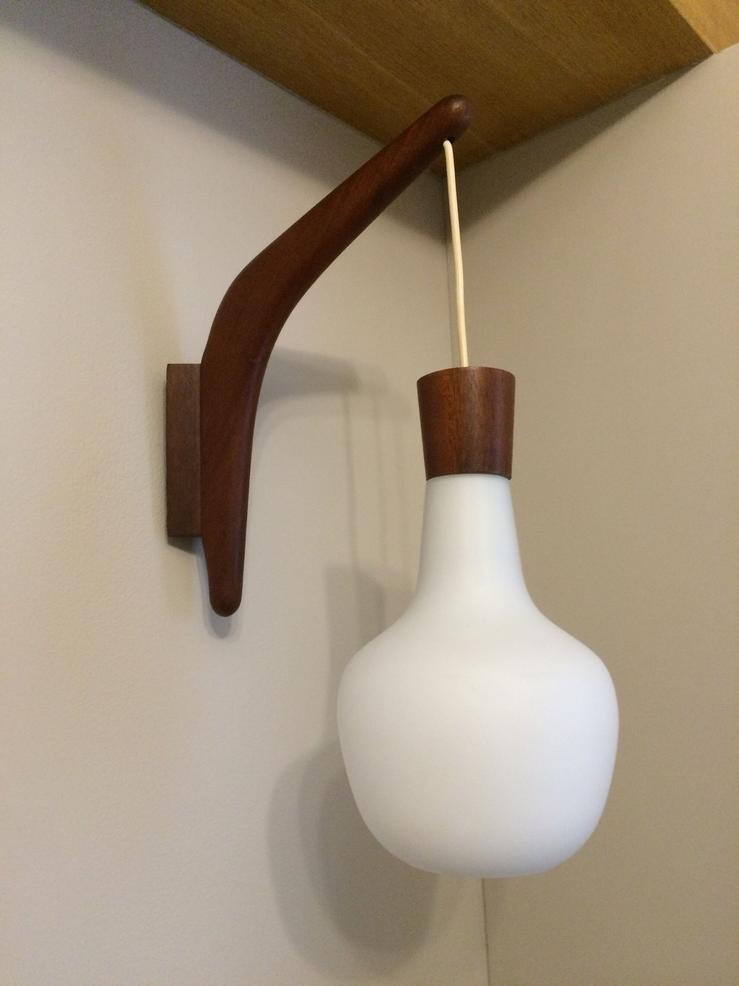 Scandinavian wall light teak 1960