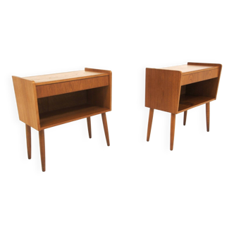 Set de 2 tables de chevets en teck, Suède, 1960