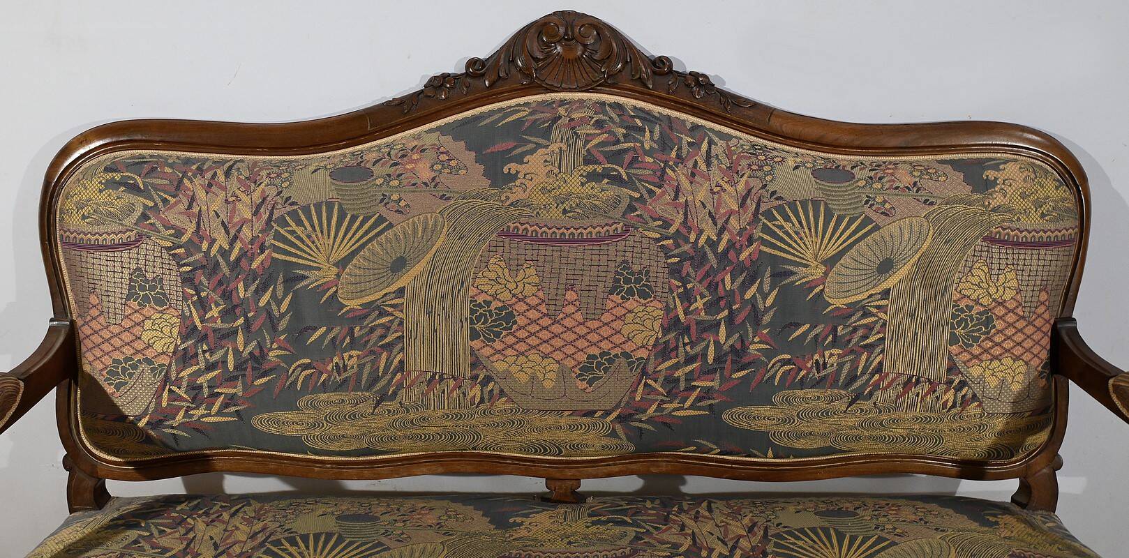 Louis XV style living room in walnut – 1920