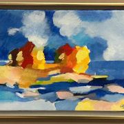 Original Swedish Oil on Canvas – “The Wandering Poet” by Anita Fröding – Signed – Vintage and Framed – 39 × 31 cm (15.4" × 12.2")