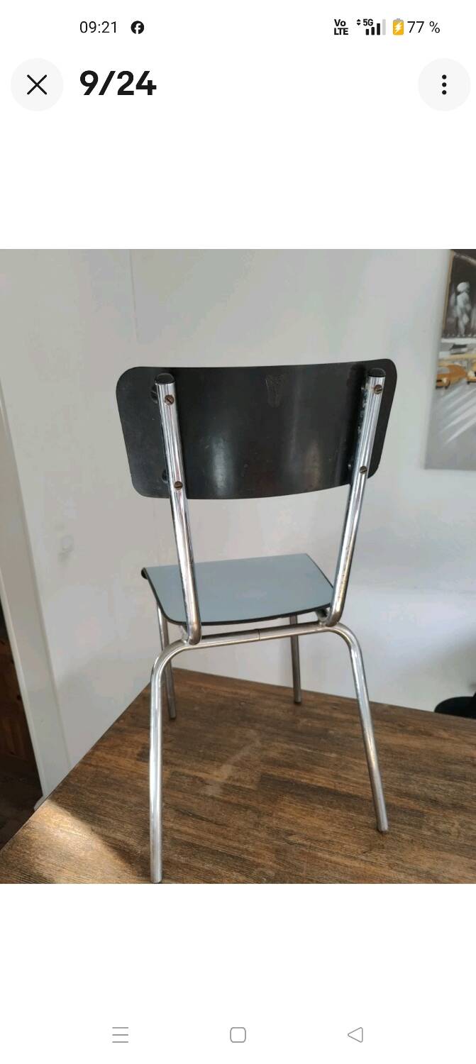 Jacques Hitier chair for Tubauto, 1950s, Bakelite style seat