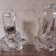 Pair of candle holders two crystal branches