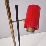 Lampadaire expérimental rare en laiton, aluminium et verre par Arredoluce, Italie