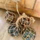 4 vintage fisherman float balls