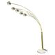 Lampe de sol Arc Danoise par Bilka en laiton et marbre, années 1970