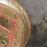Mid-century crackle glass lantern with checkered pattern, France
