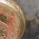 Mid-century crackle glass lantern with checkered pattern, France