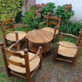 Charles Dudouyt coffee table and 4 armchairs
