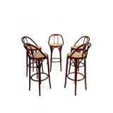 5x vintage rattan barstool, style Thonet ‘60