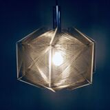 Vintage wire pendant lamp attributed to Paul Secon for Sompex, Germany, 1970s.