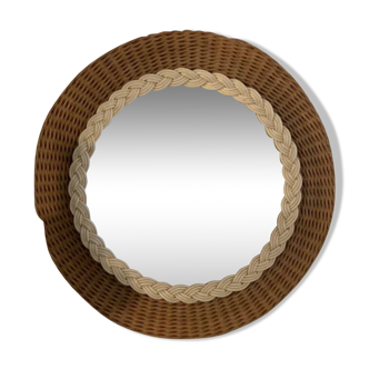 Vintage rattan mirror