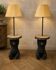 Important pair of floor lamps depicting black bears.