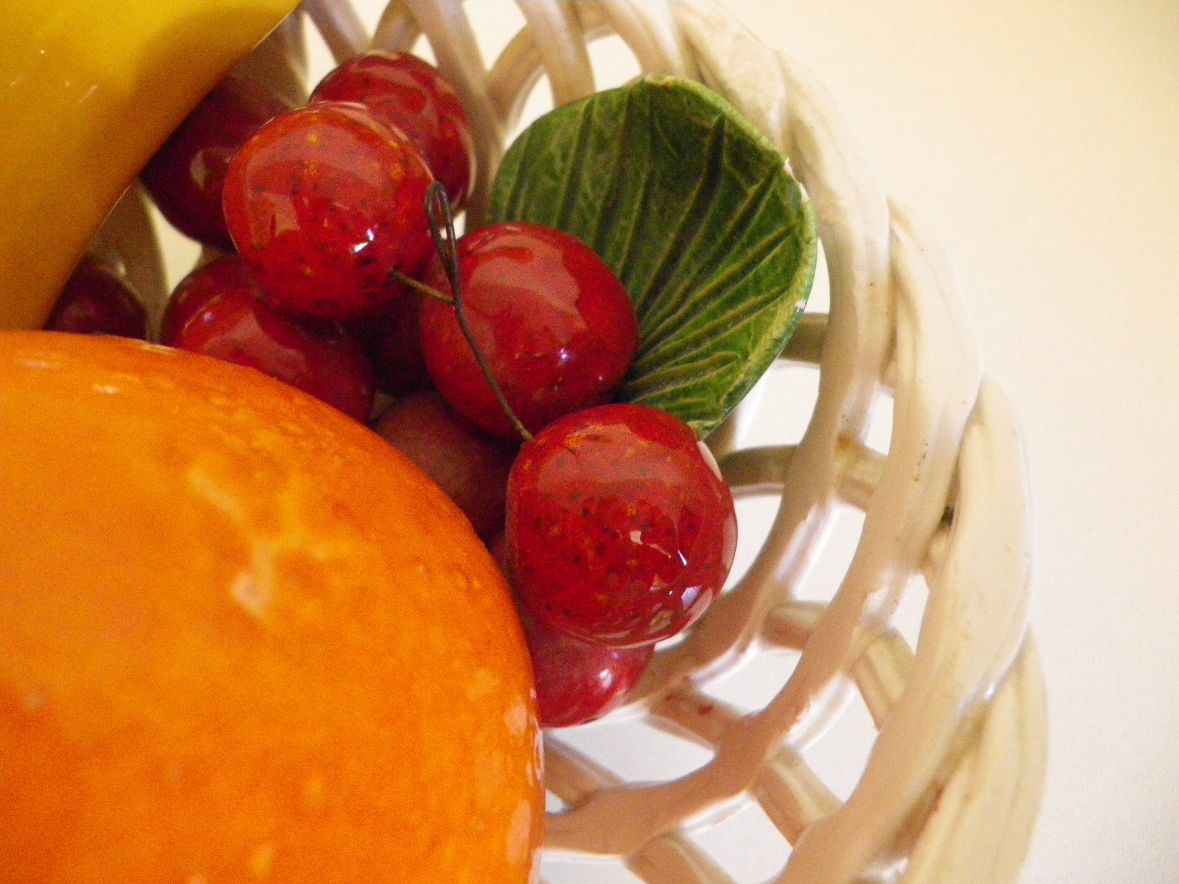 Fruit basket, ceramics, interior or table decoration, 1960