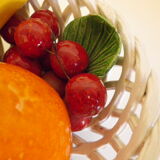 Fruit basket, ceramics, interior or table decoration, 1960