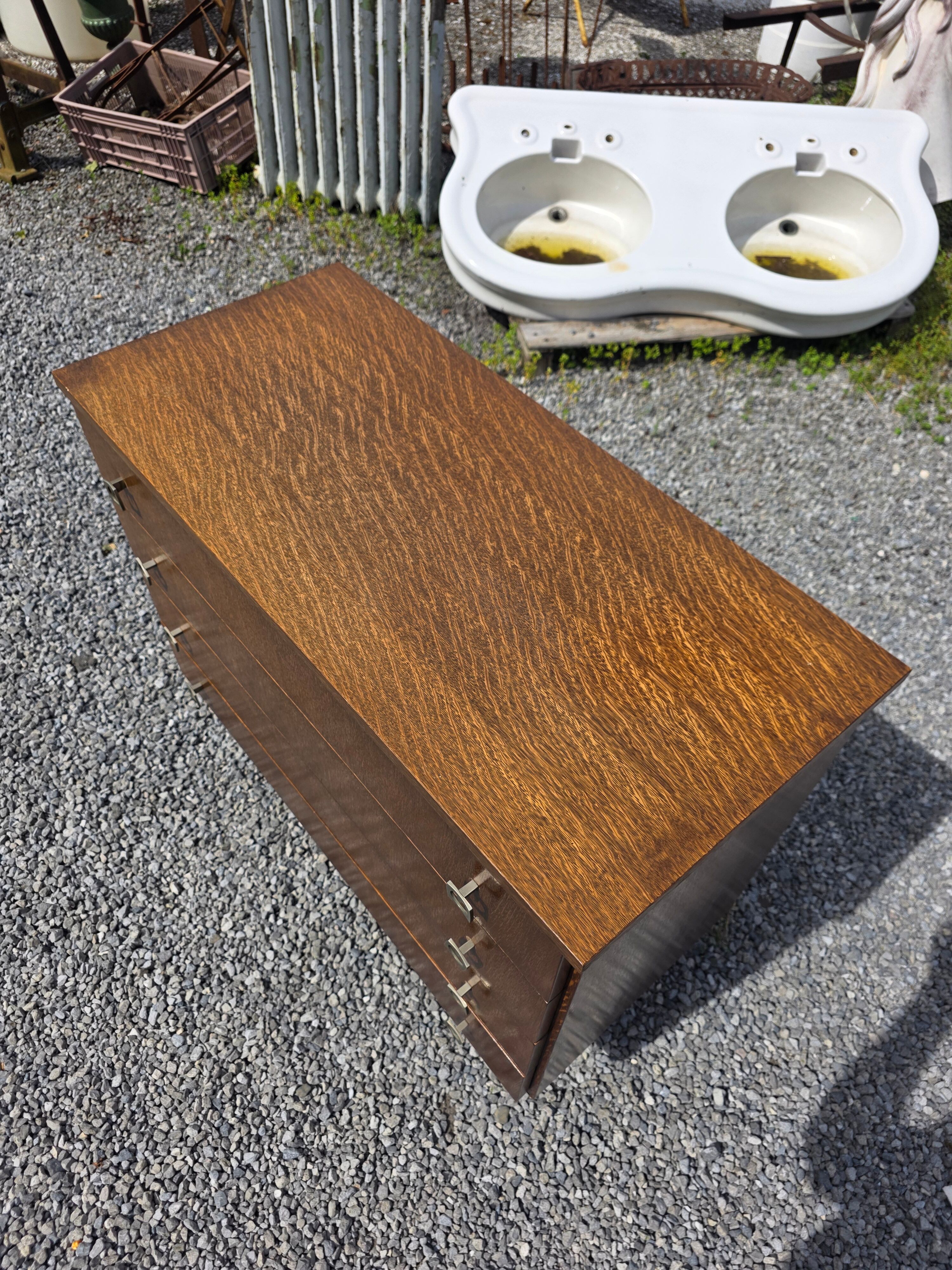Vintage oak commode from the 1960s.