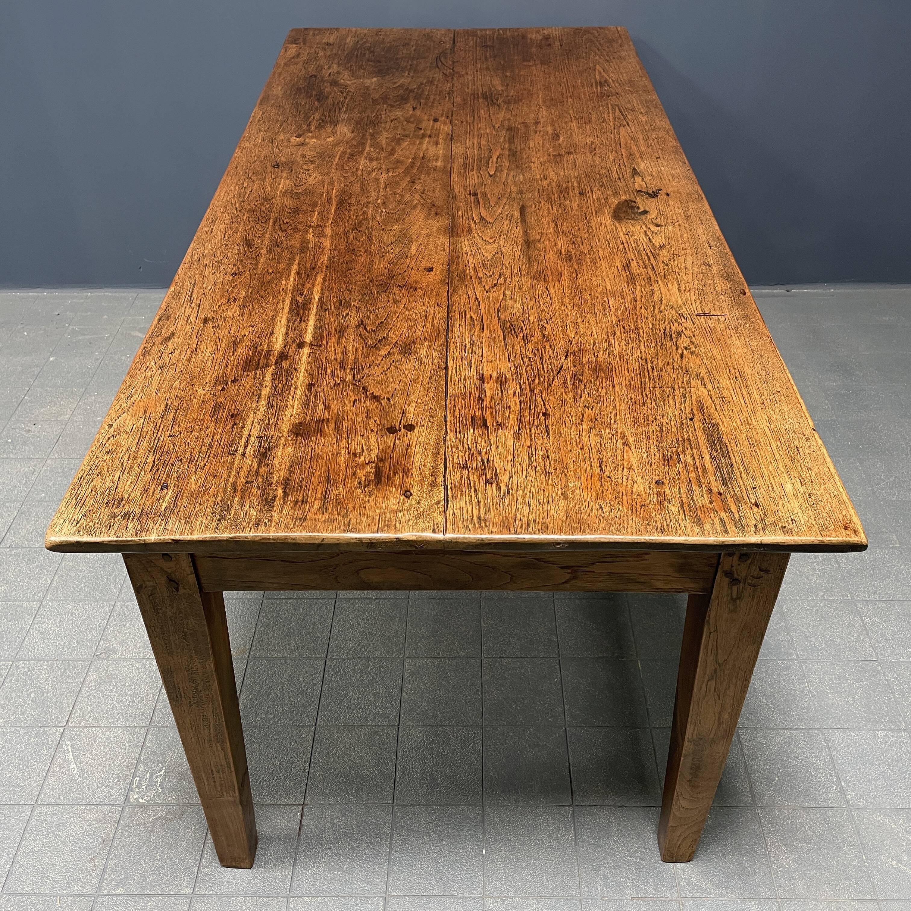 Rustic french farmhouse dining table made of oak and elm