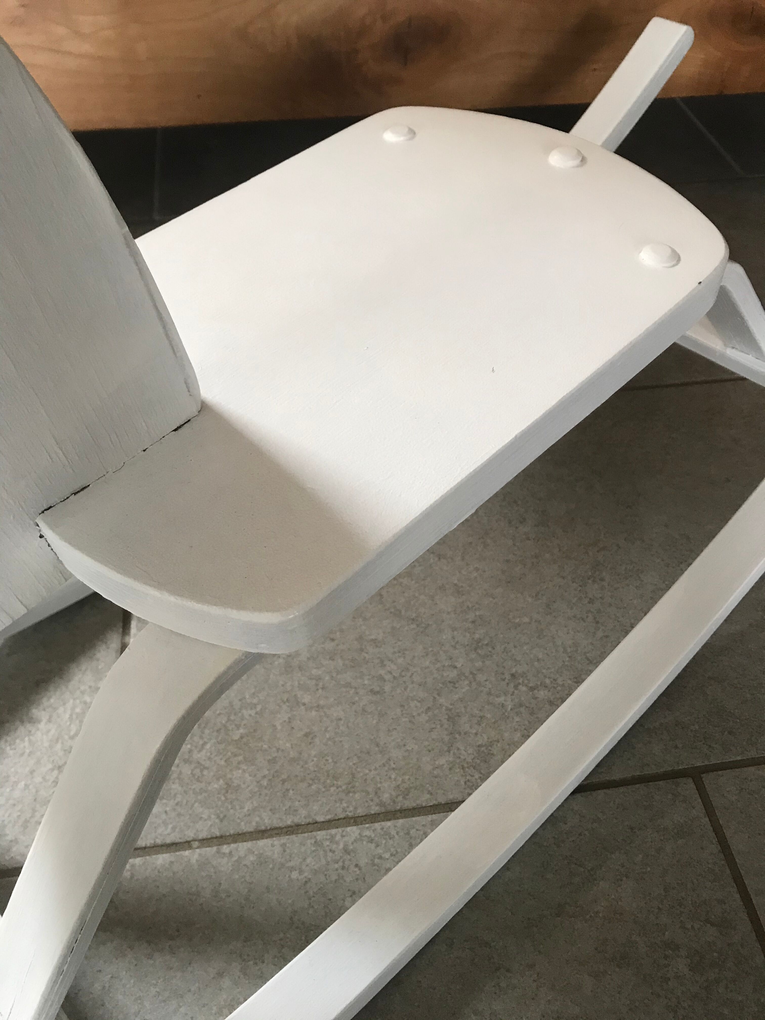 White wooden rocking horse