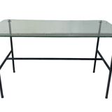 French coffee table Pierre Guariche edited by Steiner, in glass and steel