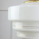 Mid-century Cascade Brass and Opaline Pendant Lamp