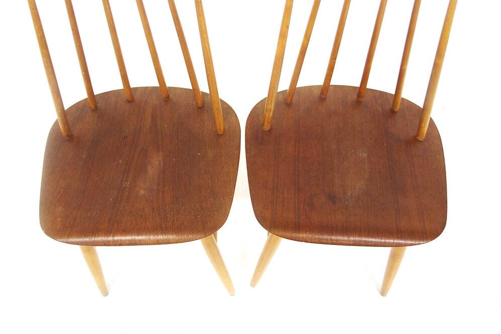 Set of 2 "Fanett" teak chairs by Ilmari Tapiovaara, Sweden, 1960
