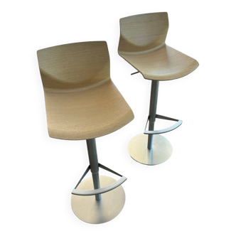 2 Lapalma designer wooden bar stools