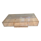 Plexiglass and glass coffee table