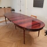 Louis XVI oval table in mahogany, 2 extensions