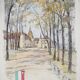 René LEVERD: Switzerland, Château de Colombier, original signed watercolour.