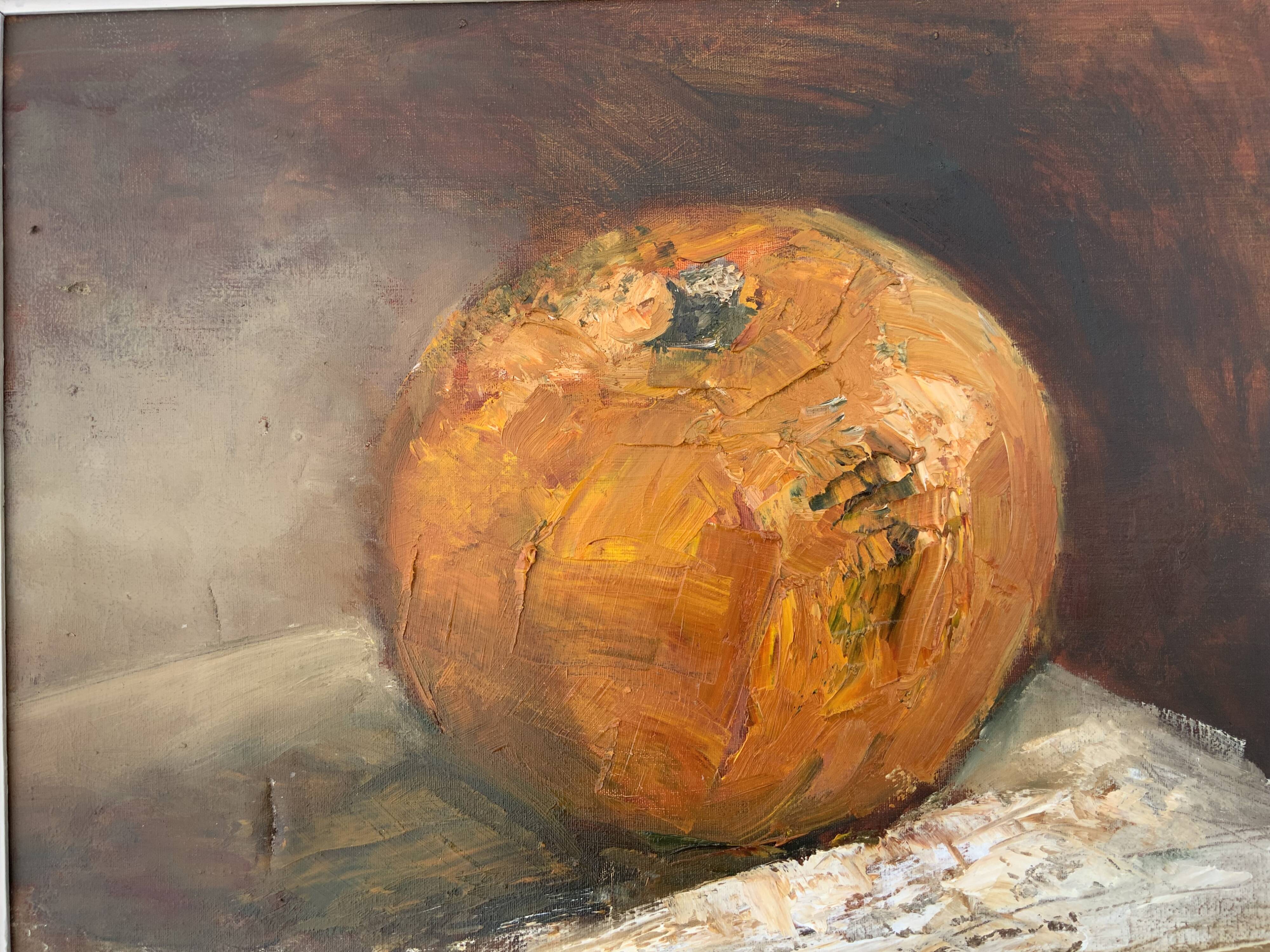 Vintage Still life with Pumkin oil Painting on Canvas signed