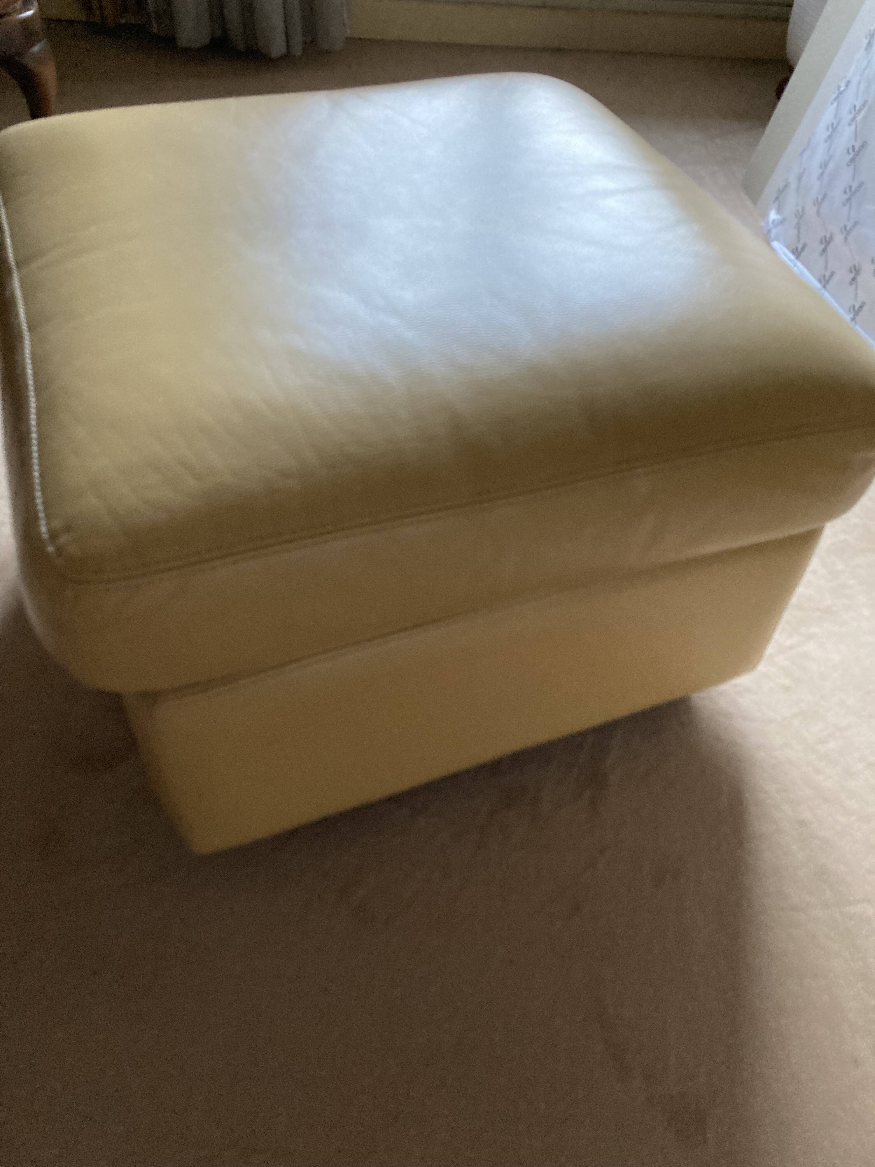 Leather pouf