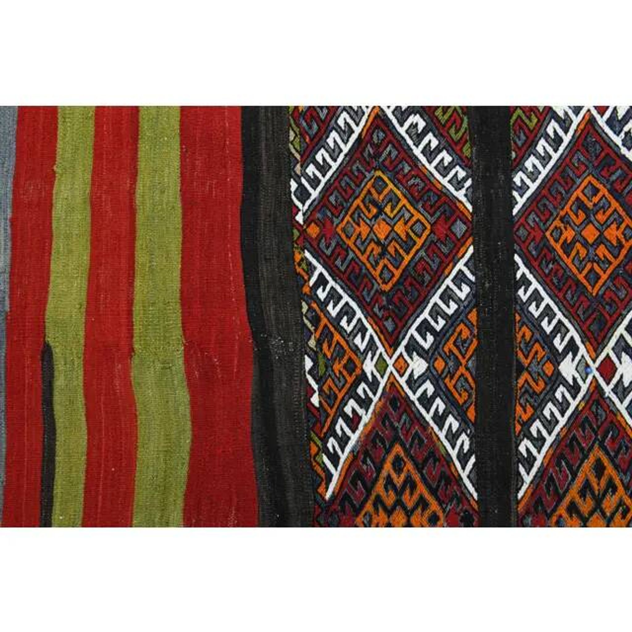 1970s Vintage Turkish Oushak Handmade Wool Cotton Orange Runner Rug 136x327