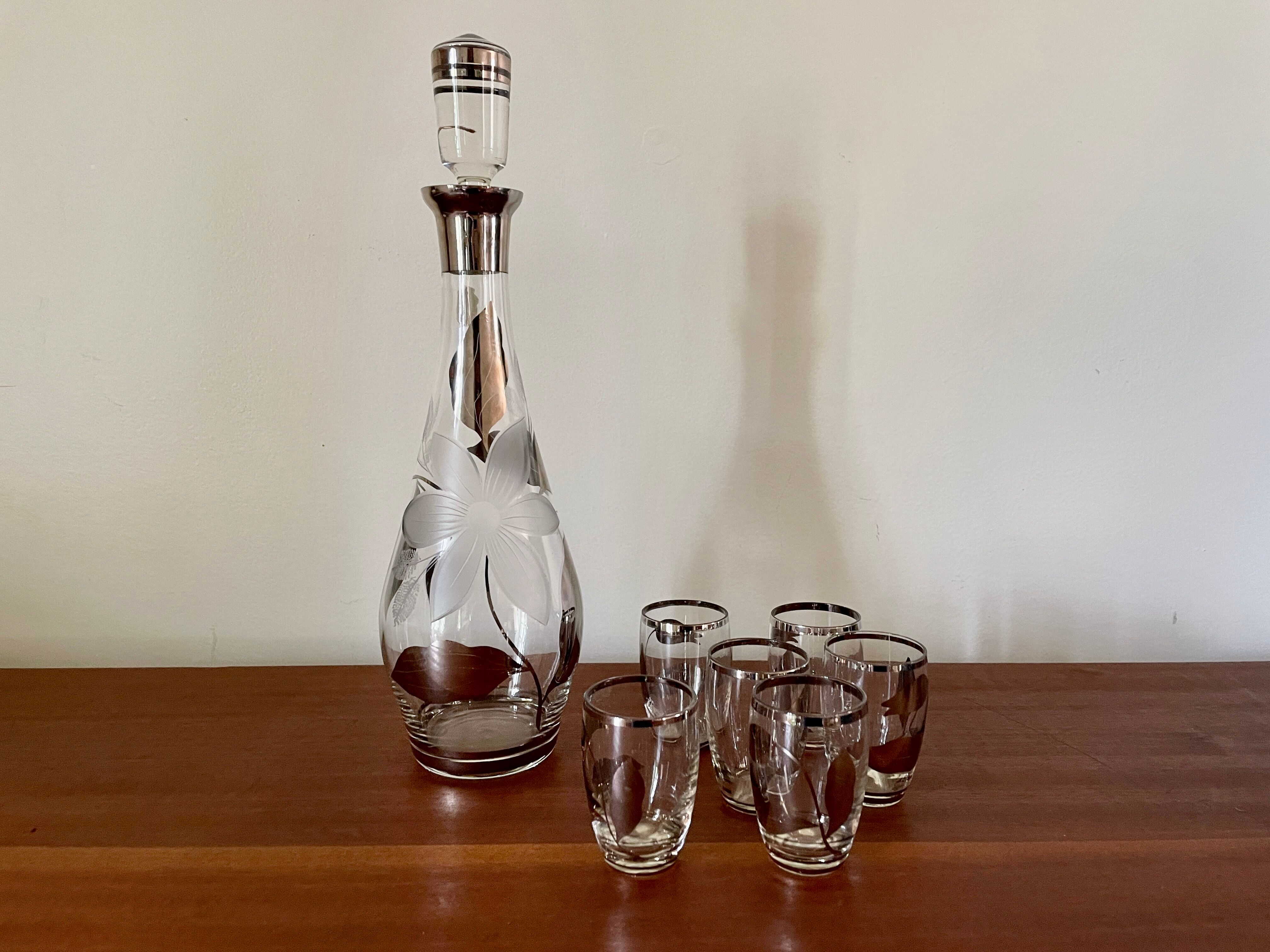 Bohemian crystal liqueur service