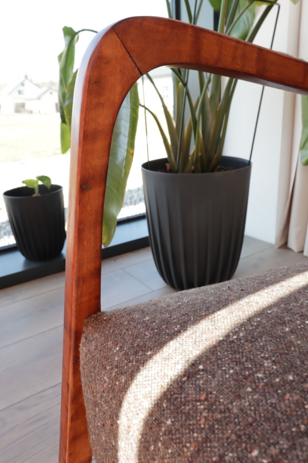 Vintage armchair chocolate granola mid-century modern design 1960