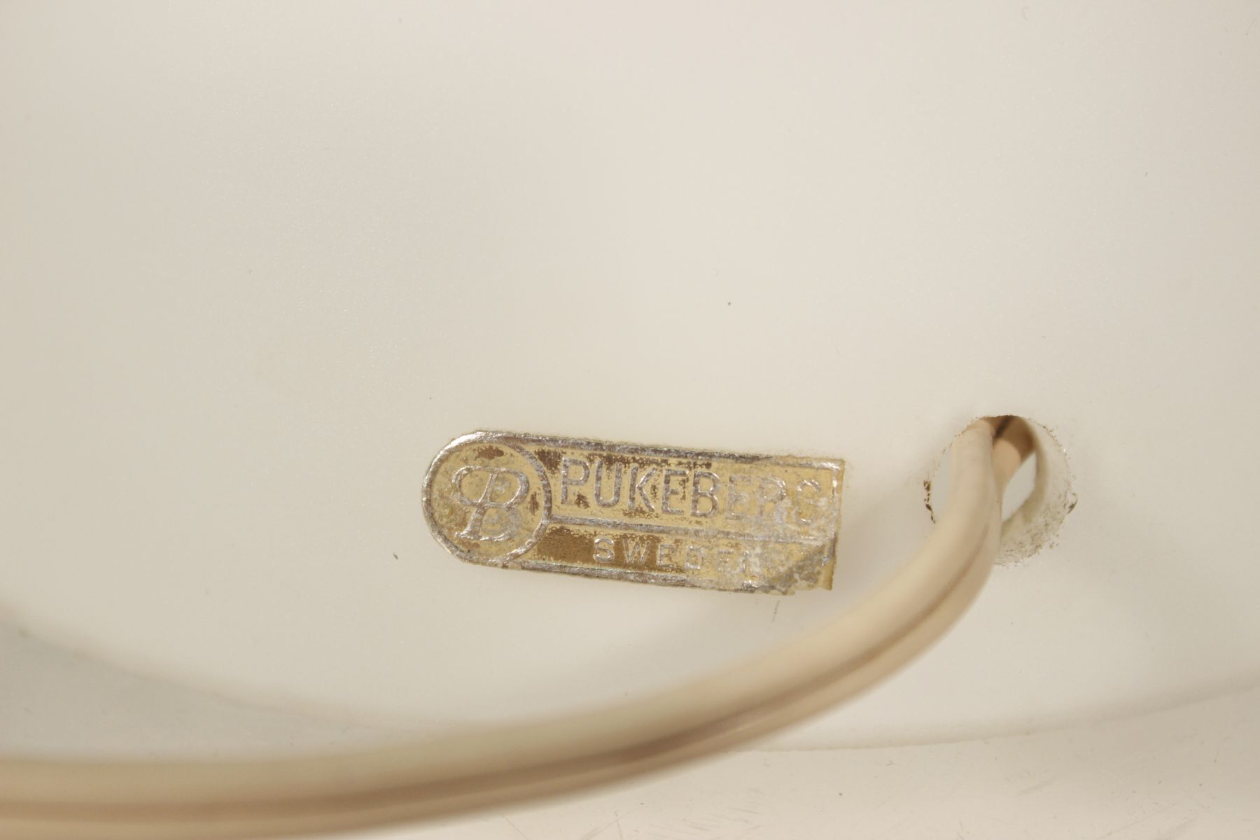 Opalin Glass Lamp by Pukeberg - Behlmarks, Sweden, 1940s