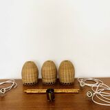 Wicker and Bamboo cascading lamp