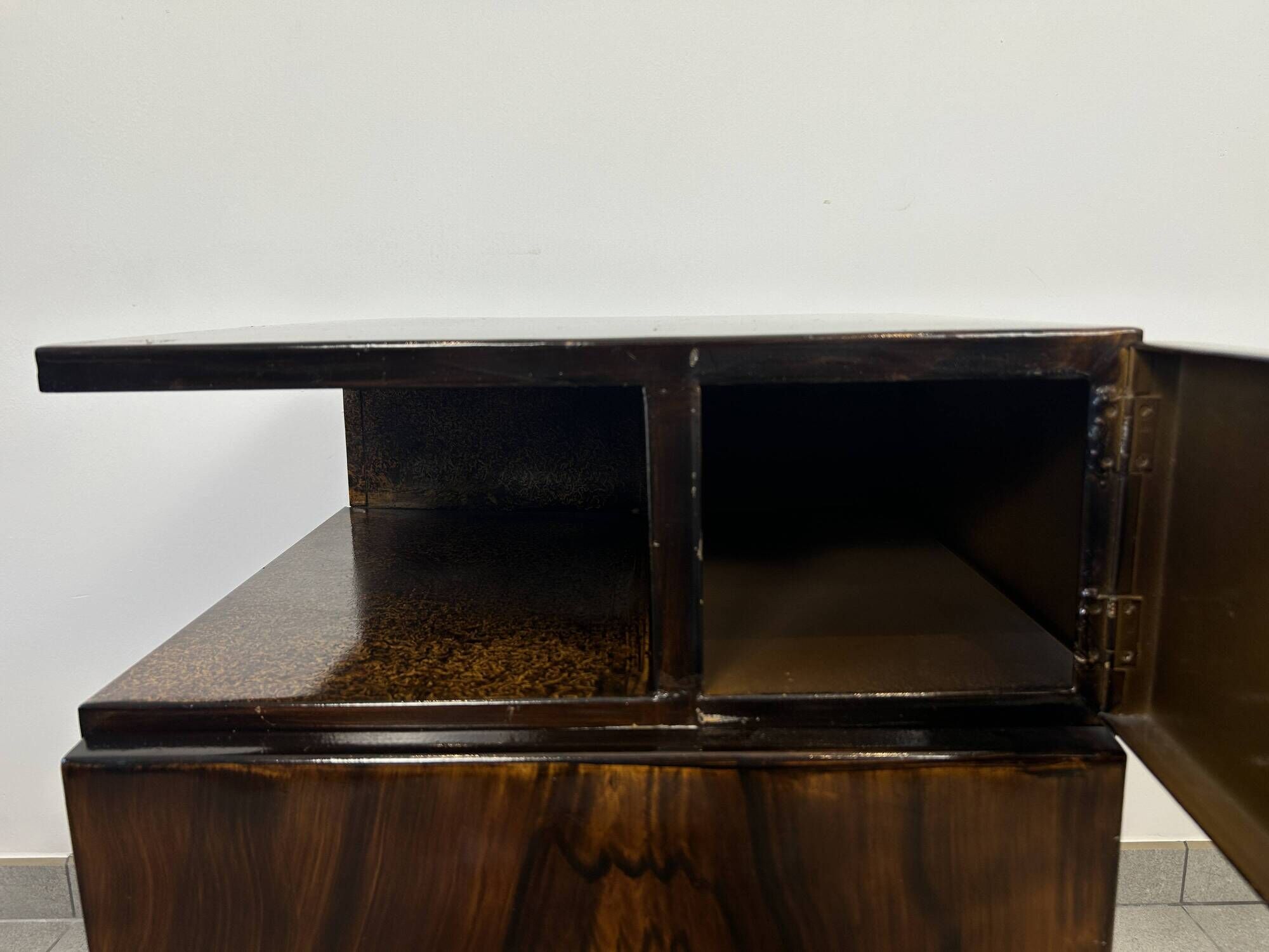 Art Deco metal bedside table
