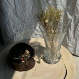 Large geometric glass vase H30